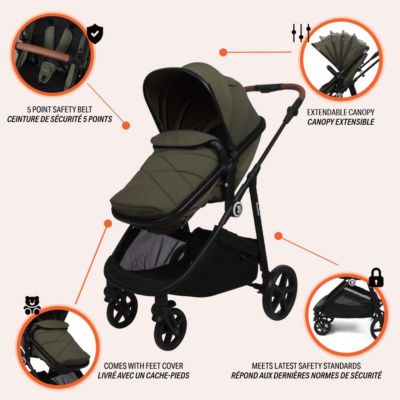 Poussette 3-en-1 (2in1) avec Siège Nouveau-né I-Size ENLIA