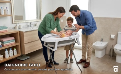 Baignoire Pliante avec Pieds et Réducteur GuiLi – La Solution Ingénieuse pour le Bain de Bébé